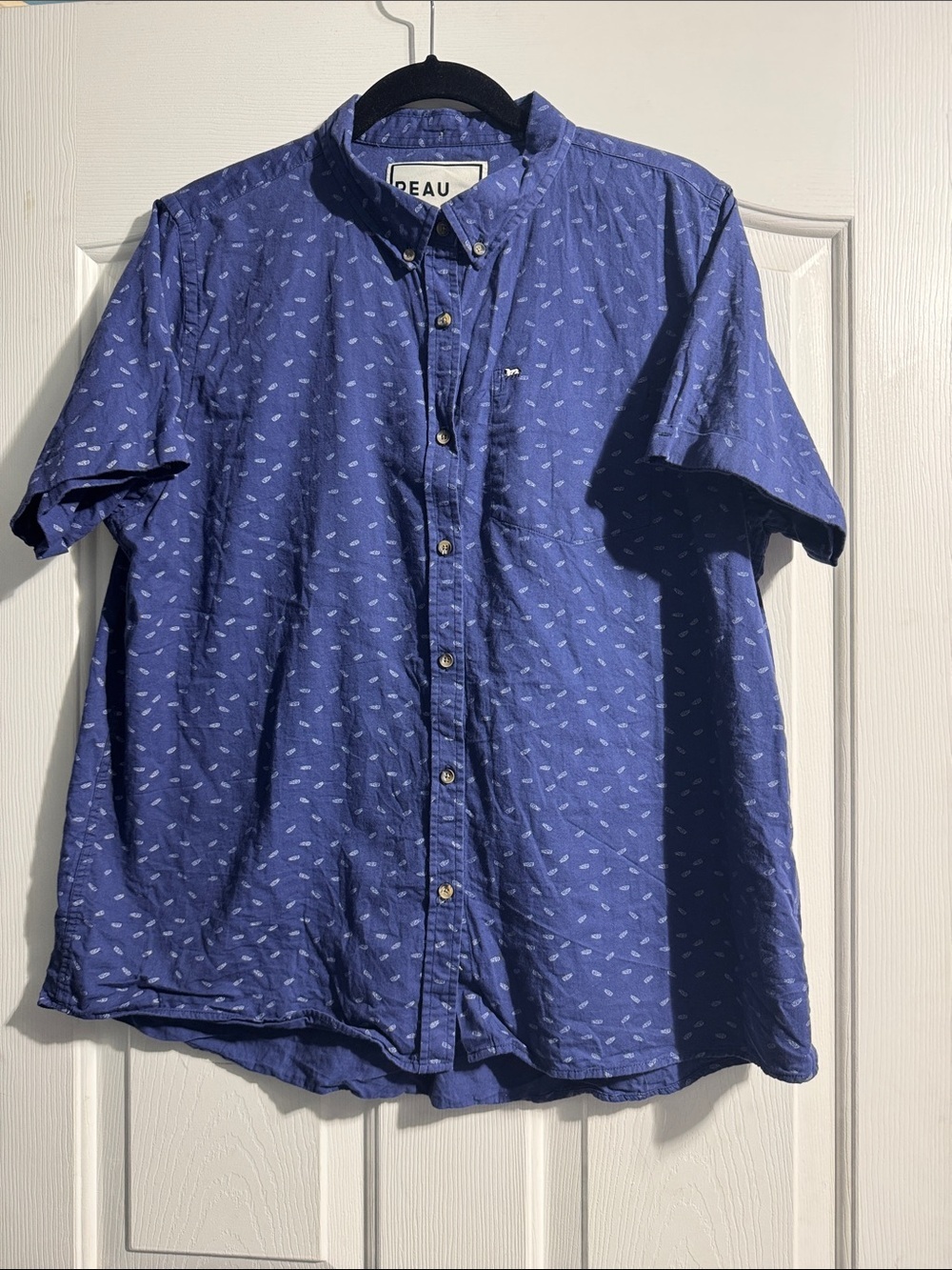 Peau De Loup Beta Button Up Shirt Size 16 (US Large) Blue Cotton Gender Neutral